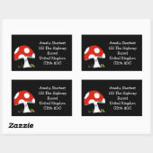 Zachte paddenstoel retouradres sticker (Vel)