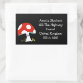 Zachte paddenstoel retouradres sticker (Tas)