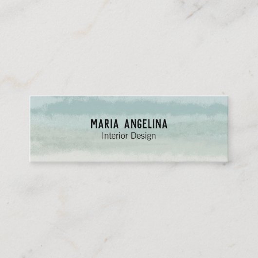 Zachte pagina Groene Abstracte Waterverf Mini Visitekaartje (Voorkant)