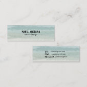 Zachte pagina Groene Abstracte Waterverf Mini Visitekaartje (Voorkant / Achterkant)