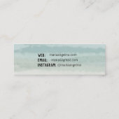 Zachte pagina Groene Abstracte Waterverf Mini Visitekaartje (Achterkant)