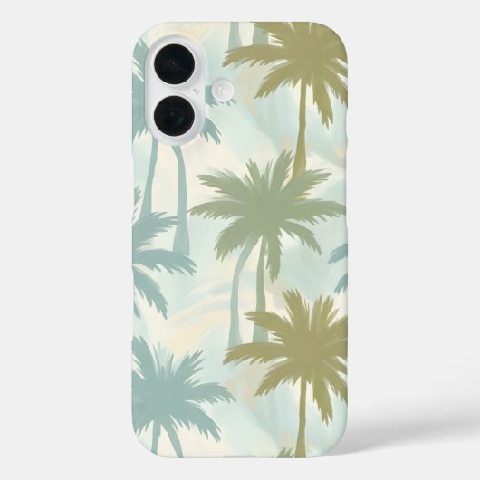 Zachte Palmboom Bomen – Pastel Tropisch Patroon Case-Mate iPhone Case (Achterkant)
