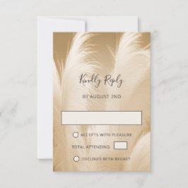 Zachte Pampagras Foto Boho RSVP Kaartje