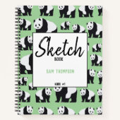 Zachte Panda Beer Patroon Notitieboek (Voorkant)