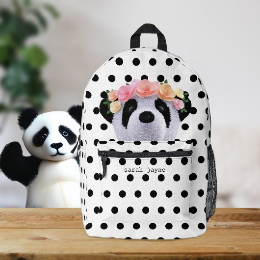 Zachte Panda Beer Zwart en Wit Stippen Rugzak