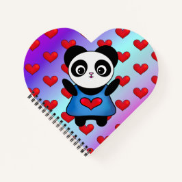 Zachte Panda Hart Liefde Motivatie Gelukkig Notitieboek
