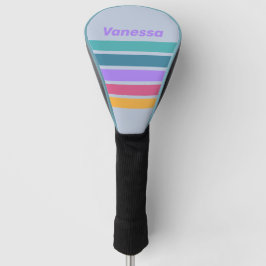 Zachte Pansy Droom Over Strepen met Naam Golfheadcover
