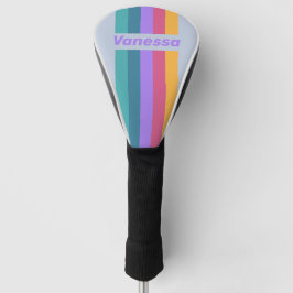 Zachte Pansy Droom Speld Gestreept met Naam Golfheadcover
