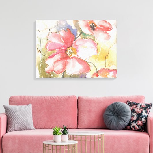 Zachte papaver I Canvas Afdruk (Insitu (Woonkamer))