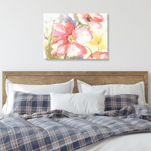Zachte papaver I Canvas Afdruk (Insitu (Slaapkamer))