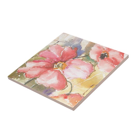 Zachte papaver I Tegeltje (Zijkant)