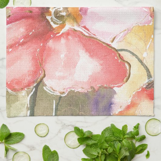 Zachte papaver I Theedoek (Gevouwen)