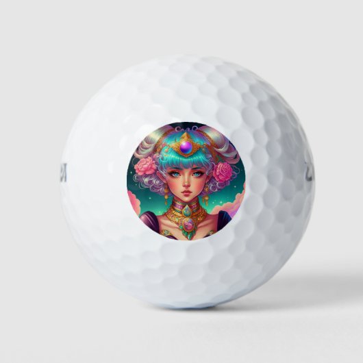 Zachte pasta Anime Girl Golfballen (Voorkant)