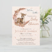 Zachte pasta Bambi Flowers Clouds Dust Baby shower Kaart (Staand voorkant)