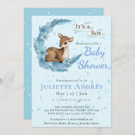 Zachte pasta Bambi Flowers Clouds Dust Baby shower Kaart