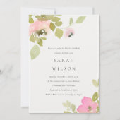 Zachte pasta Blush Roos Floral Vrijgezellenfeest U Bedankkaart (Voorkant)