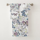 Zachte pasta Butterflies Bath Towel Set Bad Handdoek (Insitu)