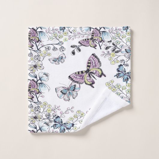 Zachte pasta Butterflies Bath Towel Set Bad Handdoek (Wasdoekje)