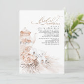Zachte pasta Floral Pampas Grass Vrijgezellenfeest Kaart (Staand voorkant)