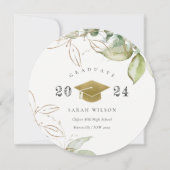 Zachte pasta Gold Green Foliage Graduage Cap Kaart (Voorkant)