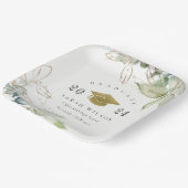 Zachte pasta Gold Green Foliage Graduage Cap Papieren Bordje (Gebogen)