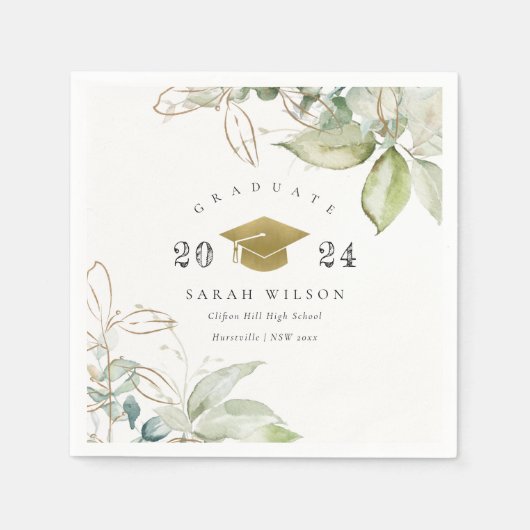 Zachte pasta Gold Green Foliage Graduage Cap Servet (Voorkant)