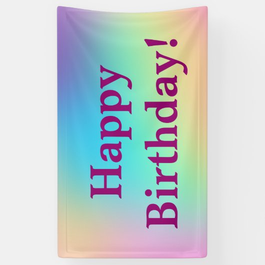 Zachte pasta gradiënt "Happy Birthday" Ba Spandoek (Verticaal)