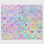 Zachte pasta-kleuren met gouden harten, opvulpapie cadeaupapier (Vlak)