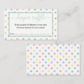Zachte pasta poka Dots Baby shower Diaper Raffle Informatiekaartje (Voorkant / Achterkant)