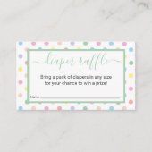 Zachte pasta poka Dots Baby shower Diaper Raffle Informatiekaartje (Voorkant)