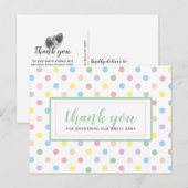 Zachte pasta poka Dots Baby shower Hartelijk dank Briefkaart (Voorkant / Achterkant)