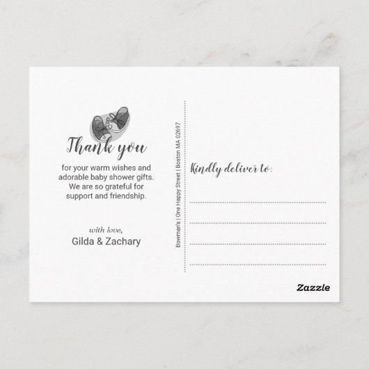 Zachte pasta poka Dots Baby shower Hartelijk dank Briefkaart (Achterkant)