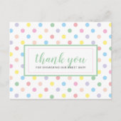Zachte pasta poka Dots Baby shower Hartelijk dank Briefkaart (Voorkant)