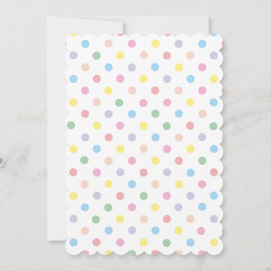 Zachte pasta poka Dots Baby shower Invitation Kaart (Achterkant)