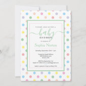 Zachte pasta poka Dots Baby shower Invitation Kaart (Voorkant)