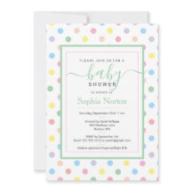 Zachte pasta poka Dots Baby shower Invitation