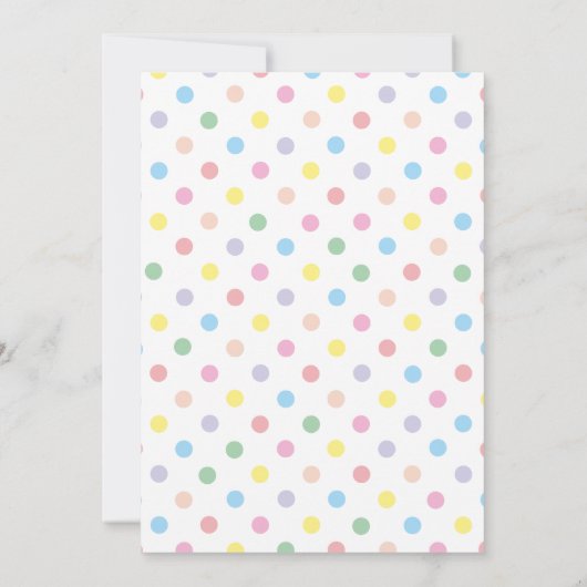 Zachte pasta poka Dots Baby shower Invitation Kaart (Achterkant)