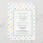 Zachte pasta poka Dots Baby shower Invitation Kaart (Voorkant / Achterkant)