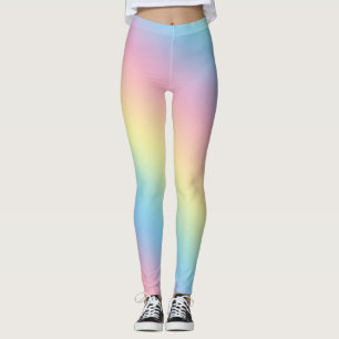 Zachte pasta-regenbooggradiënt leggings