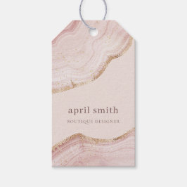 Zachte pasta, Roos goudkleurige marmer Cadeaulabel