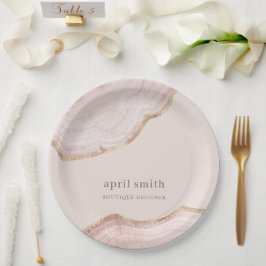 Zachte pasta, Roos goudkleurige marmer Papieren Bordje
