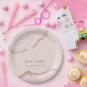 Zachte pasta, Roos goudkleurige marmer Papieren Bordje (Feest)