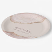 Zachte pasta, Roos goudkleurige marmer Papieren Bordje (Gekanteld)