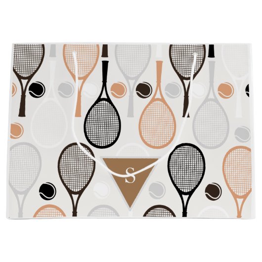 Zachte pasta Tennis Player Coach Birthday Monogram Groot Cadeauzakje (Voorkant)