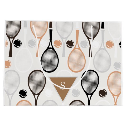 Zachte pasta Tennis Player Coach Birthday Monogram Groot Cadeauzakje (Achterkant)