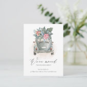 Zachte pasta-Waterverf Floral Car We hebben verhui Briefkaart (Staand voorkant)