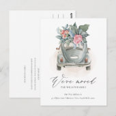 Zachte pasta-Waterverf Floral Car We hebben verhui Briefkaart (Voorkant / Achterkant)