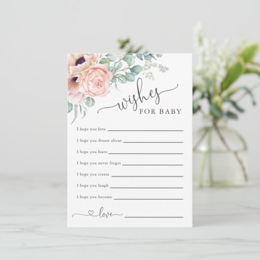 Zachte pasta's Baby shower voor afwerking, wenst B Informatiekaartje (Staand voorkant)