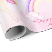 Zachte pasta's en regenbogen, eenkleurige wolken e cadeaupapier (Rol Hoek)