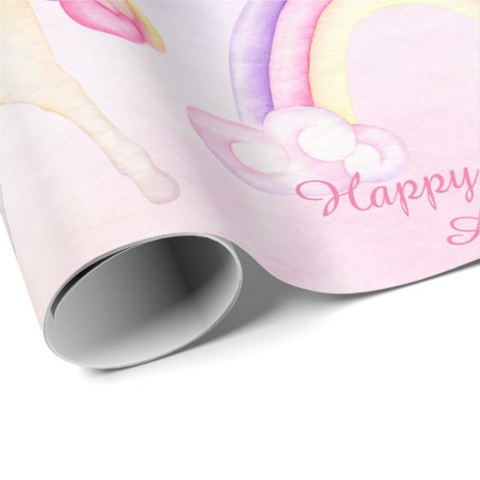 Zachte pasta's en regenbogen, eenkleurige wolken e cadeaupapier (Rol Hoek)